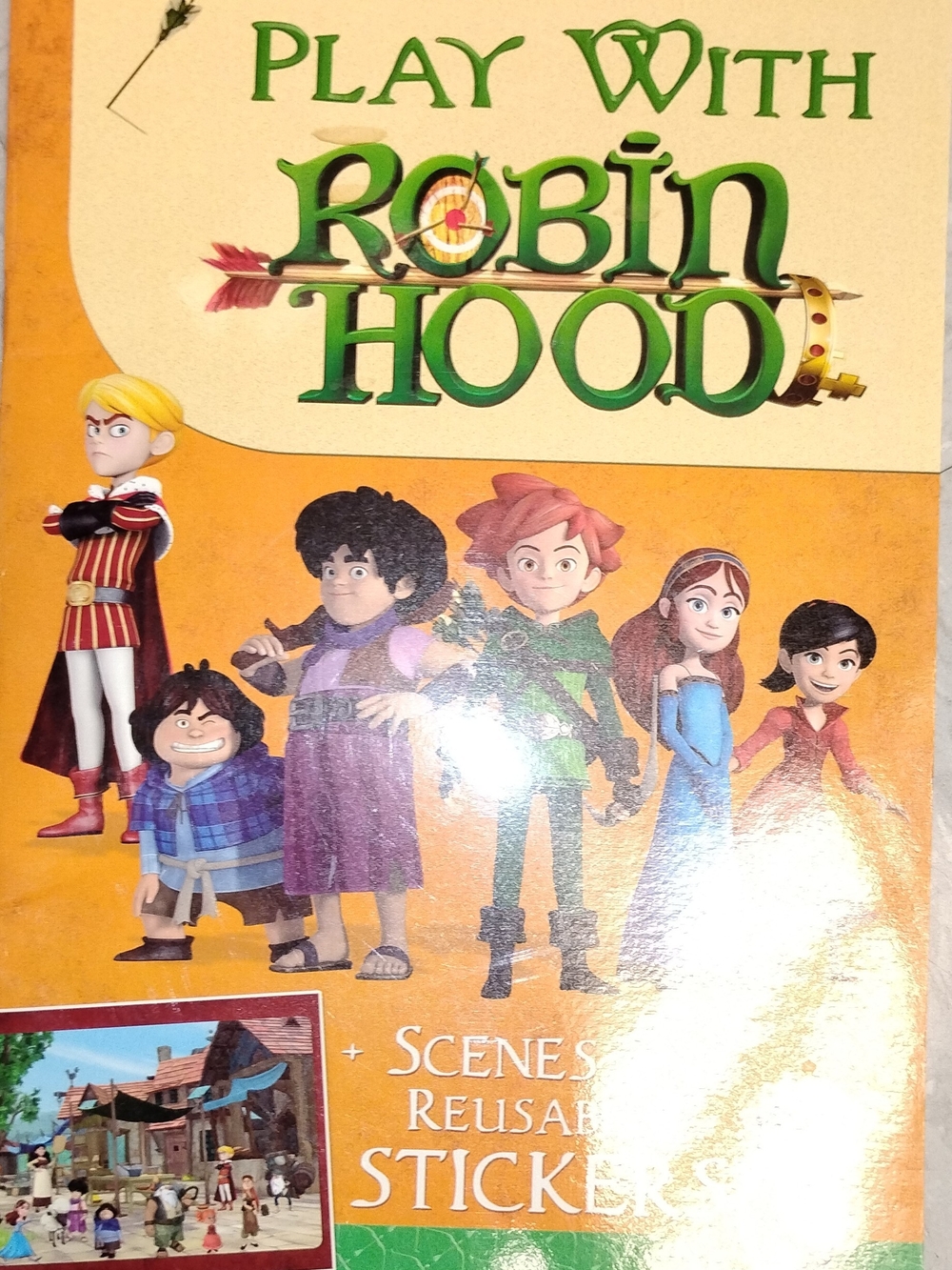 Play With Robin Hood Kids Sticker Activity Book - Green/Orange